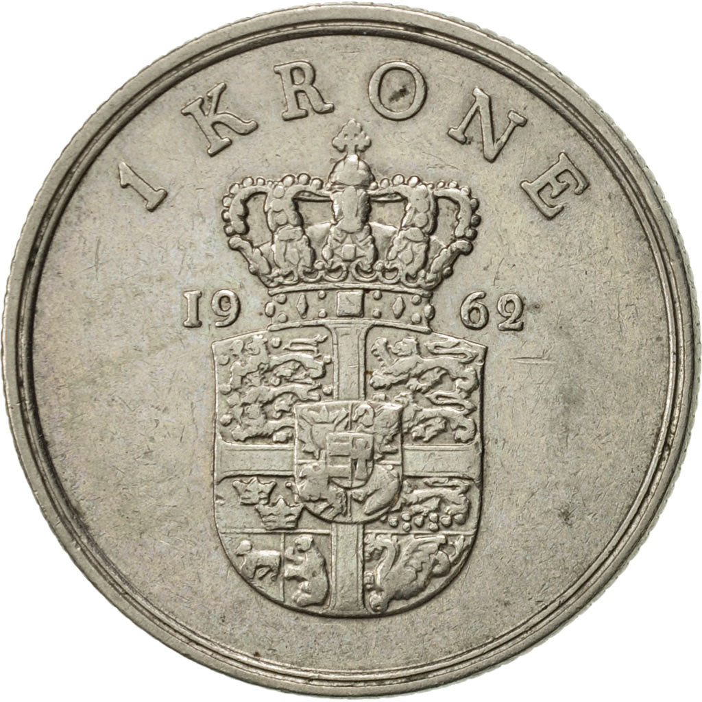 Monnaie, Danemark, Frederik IX, Krone, 1962, Copenhagen, TTB+, Copper-nickel