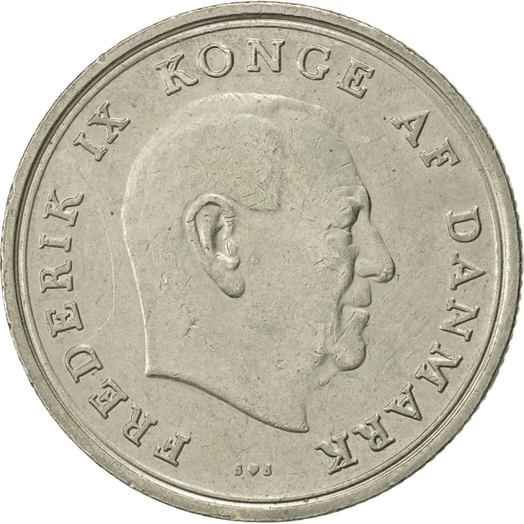 Coin, Denmark, Frederik IX, Krone, 1972, Copenhagen, AU(50-53), Copper-nickel
