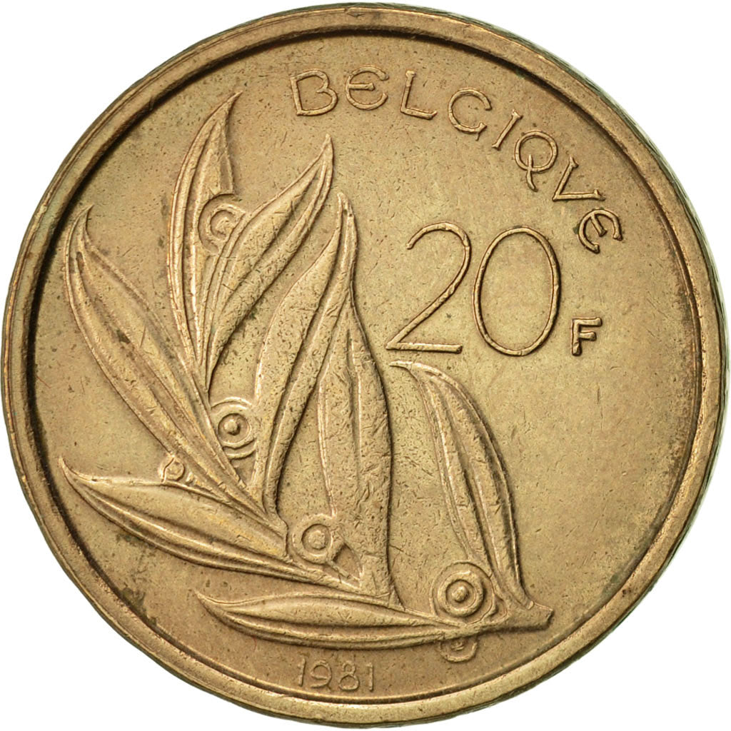 Coin, Belgium, 20 Francs, 20 Frank, 1981, AU(50-53), Nickel-Bronze, KM:159