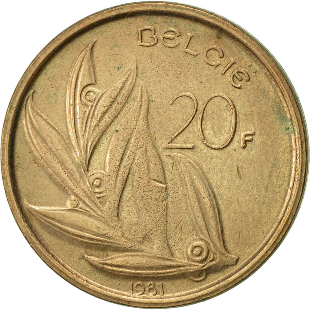 Moneta, Belgio, 20 Francs, 20 Frank, 1981, BB+, Nichel-bronzo, KM:160