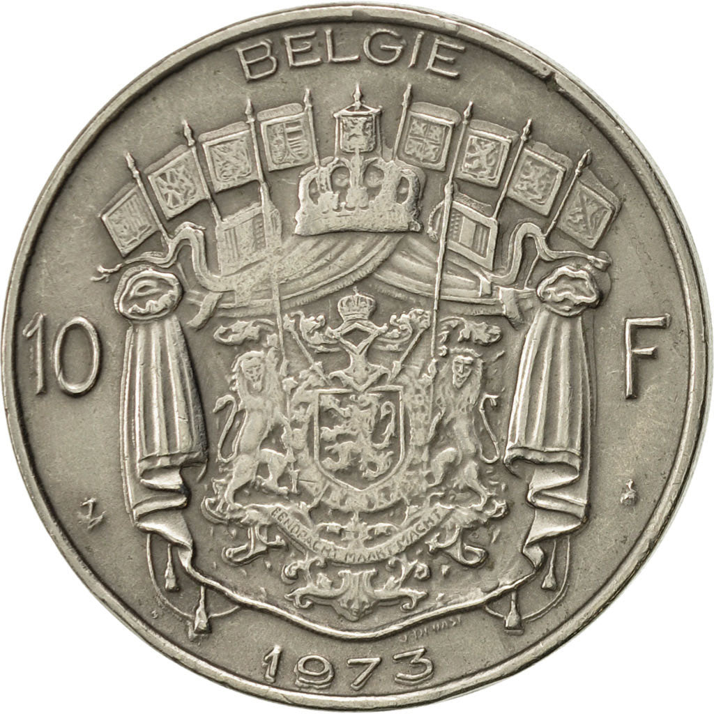 Coin, Belgium, 10 Francs, 10 Frank, 1973, Brussels, AU(50-53), Nickel, KM:156.1