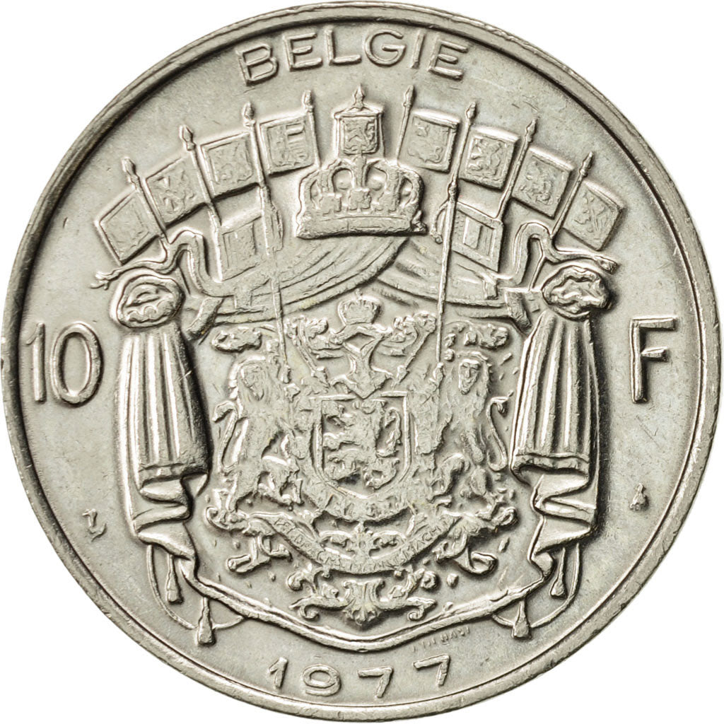 Monnaie, Belgique, 10 Francs, 10 Frank, 1977, Bruxelles, SUP, Nickel, KM:156.1