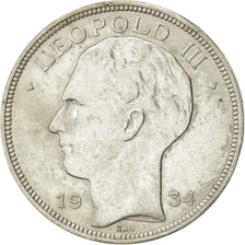 Belgium, 20 Francs, 20 Frank, 1934, EF(40-45), Silver, KM:105