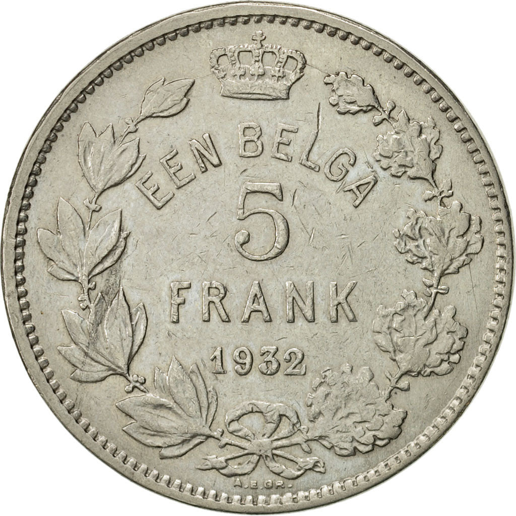 Monnaie, Belgique, 5 Francs, 5 Frank, 1932, TTB+, Nickel, KM:98