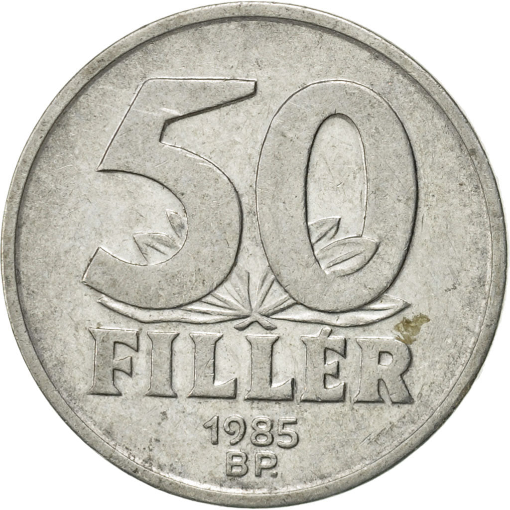 Coin, Hungary, 50 Fillér, 1985, Budapest, AU(55-58), Aluminum, KM:574