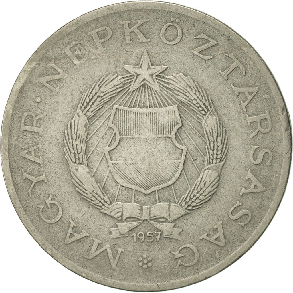 Coin, Hungary, 2 Forint, 1957, Budapest, EF(40-45), Copper-nickel, KM:556