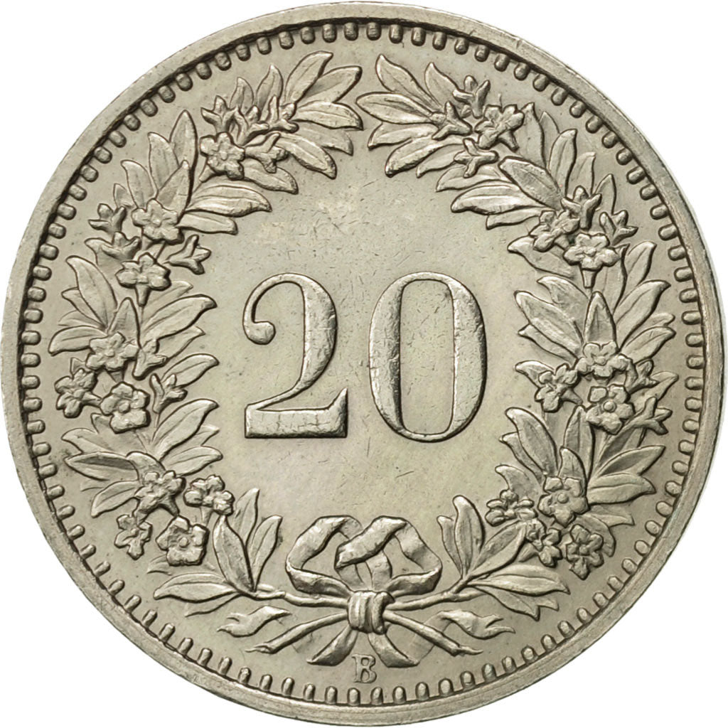 Coin, Switzerland, 20 Rappen, 1951, Bern, AU(55-58), Copper-nickel, KM:29a