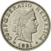 Coin, Switzerland, 20 Rappen, 1931, Bern, AU(50-53), Nickel, KM:29