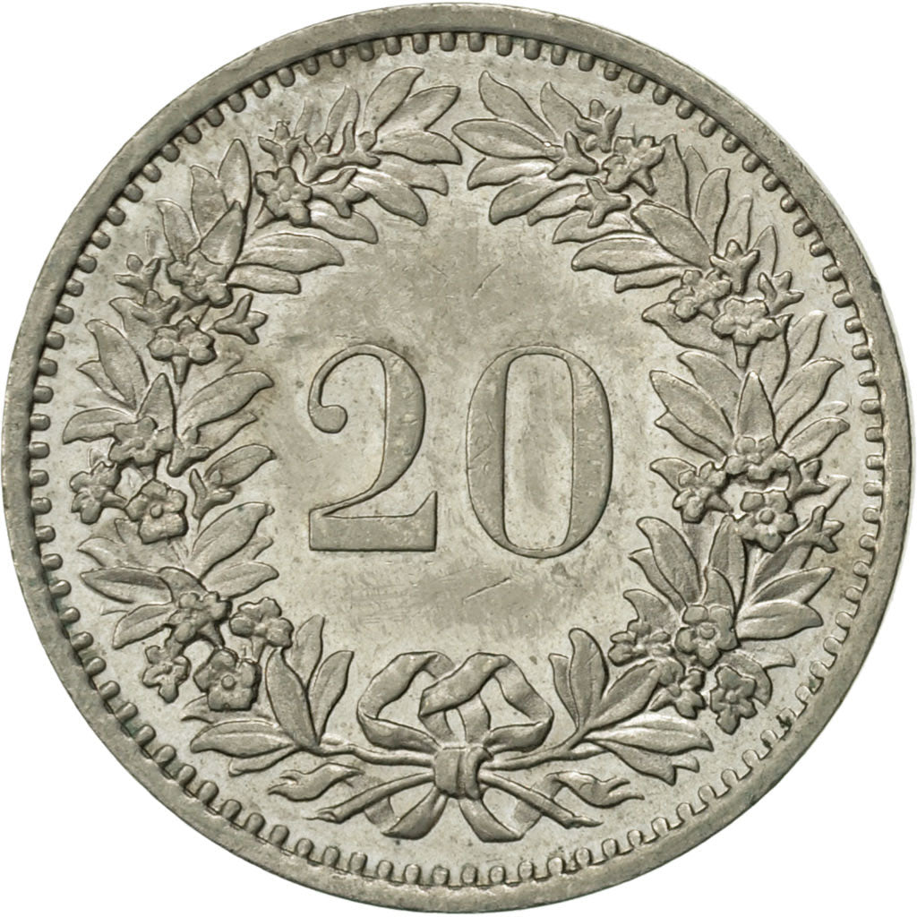 Coin, Switzerland, 20 Rappen, 1981, Bern, AU(55-58), Copper-nickel, KM:29a