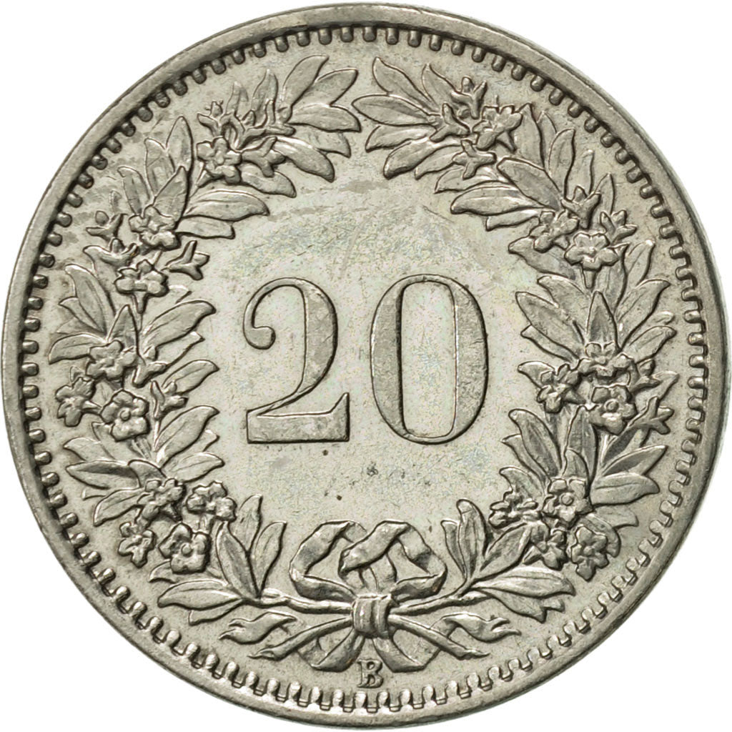 Monnaie, Suisse, 20 Rappen, 1967, Bern, SUP, Copper-nickel, KM:29a