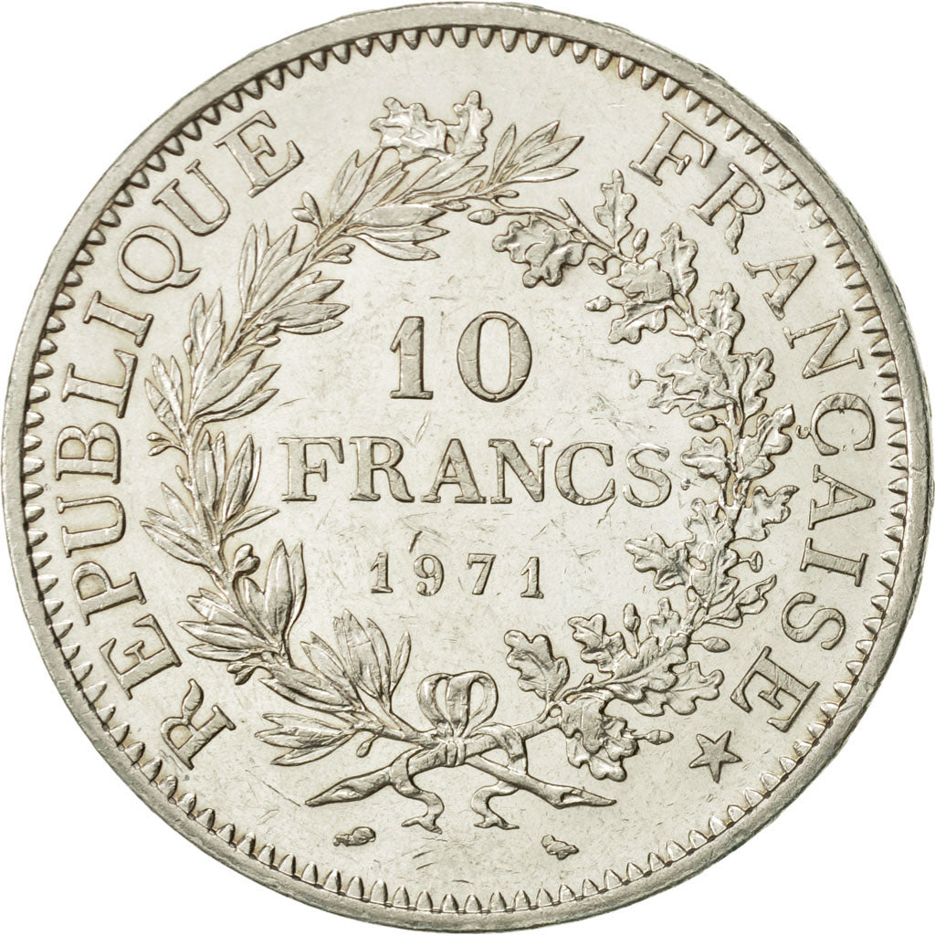 Münze, Frankreich, Hercule, 10 Francs, 1971, Paris, VZ, Silber, KM:932