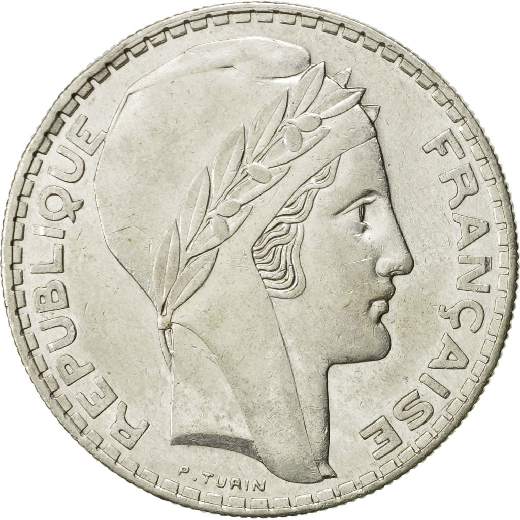 Munten, Frankrijk, Turin, 20 Francs, 1933, Paris, ZF+, Zilver, KM:879