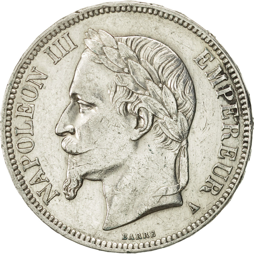 France, Napoleon III, Napoléon III, 5 Francs, 1868, Paris, EF(40-45), Silver