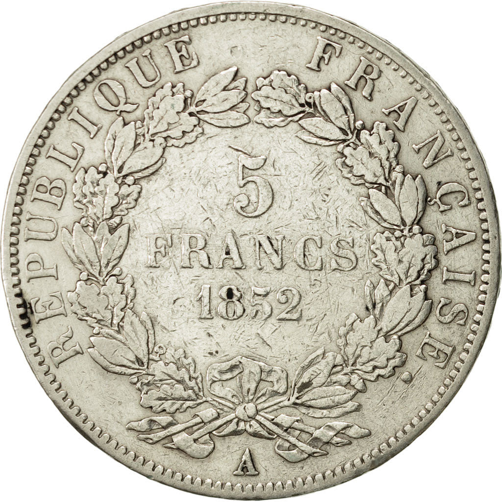 France, Napoléon III, 5 Francs, 1852, Paris, VF(20-25), Silver, KM:773.1