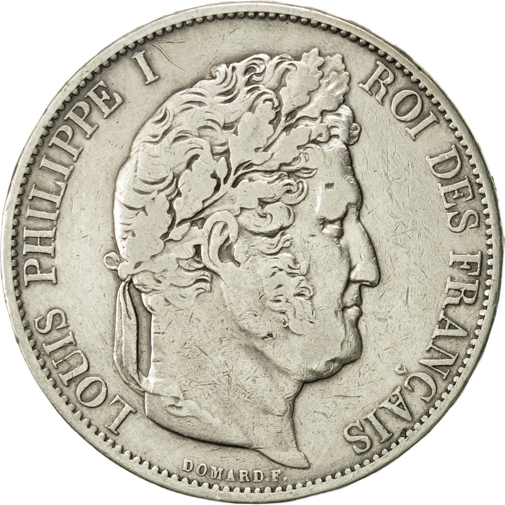 Monnaie, France, Louis-Philippe, 5 Francs, 1844, Strasbourg, TTB, Argent