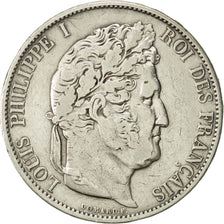 Monnaie, France, Louis-Philippe, 5 Francs, 1844, Strasbourg, TTB, Argent