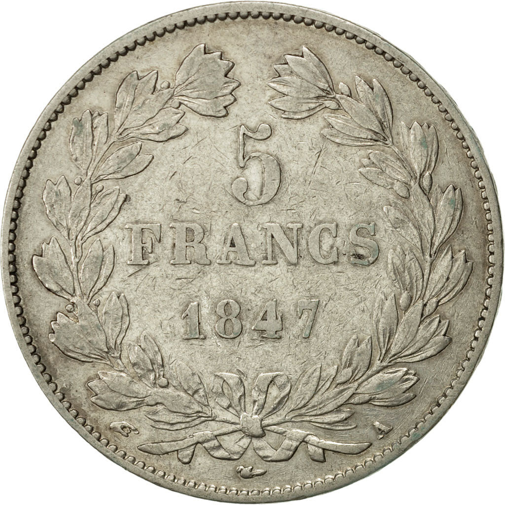 Münze, Frankreich, Louis-Philippe, 5 Francs, 1847, Paris, SS, Silber, KM:749.1