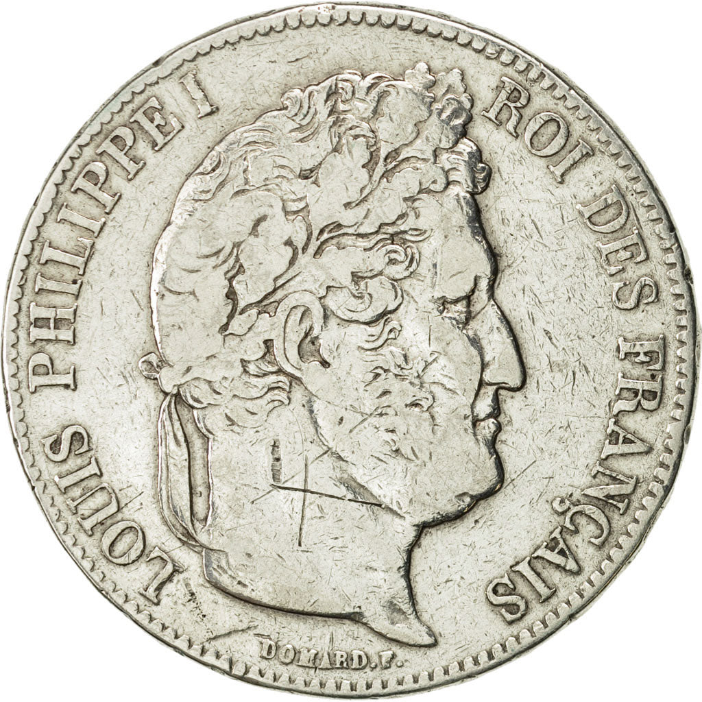 Moneta, Francia, Louis-Philippe, 5 Francs, 1835, Rouen, MB, Argento, KM:749.2