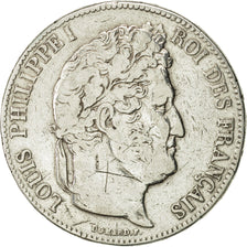 Moneta, Francia, Louis-Philippe, 5 Francs, 1835, Rouen, MB, Argento, KM:749.2