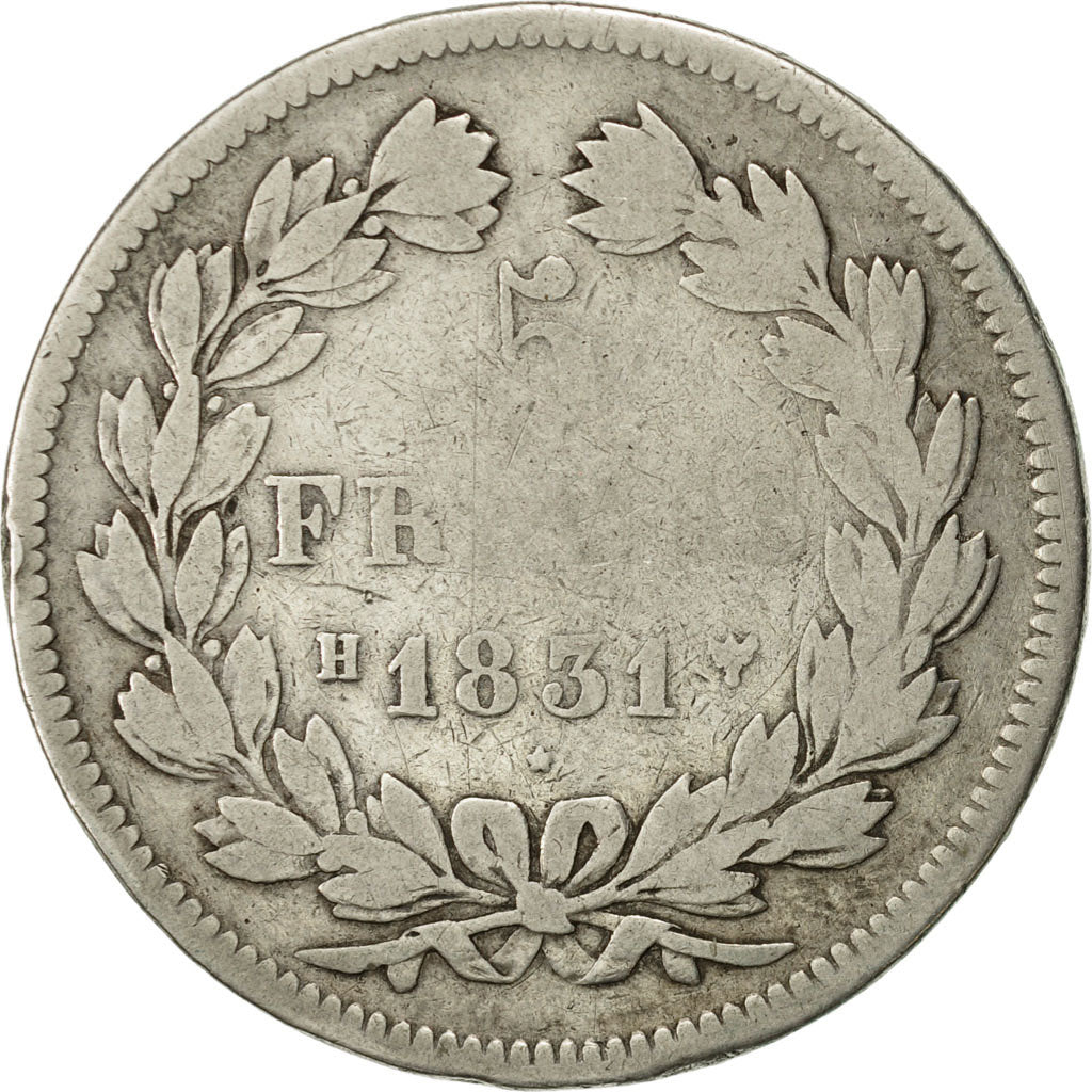 Münze, Frankreich, Louis-Philippe, 5 Francs, 1831, La Rochelle, SGE+, Silber