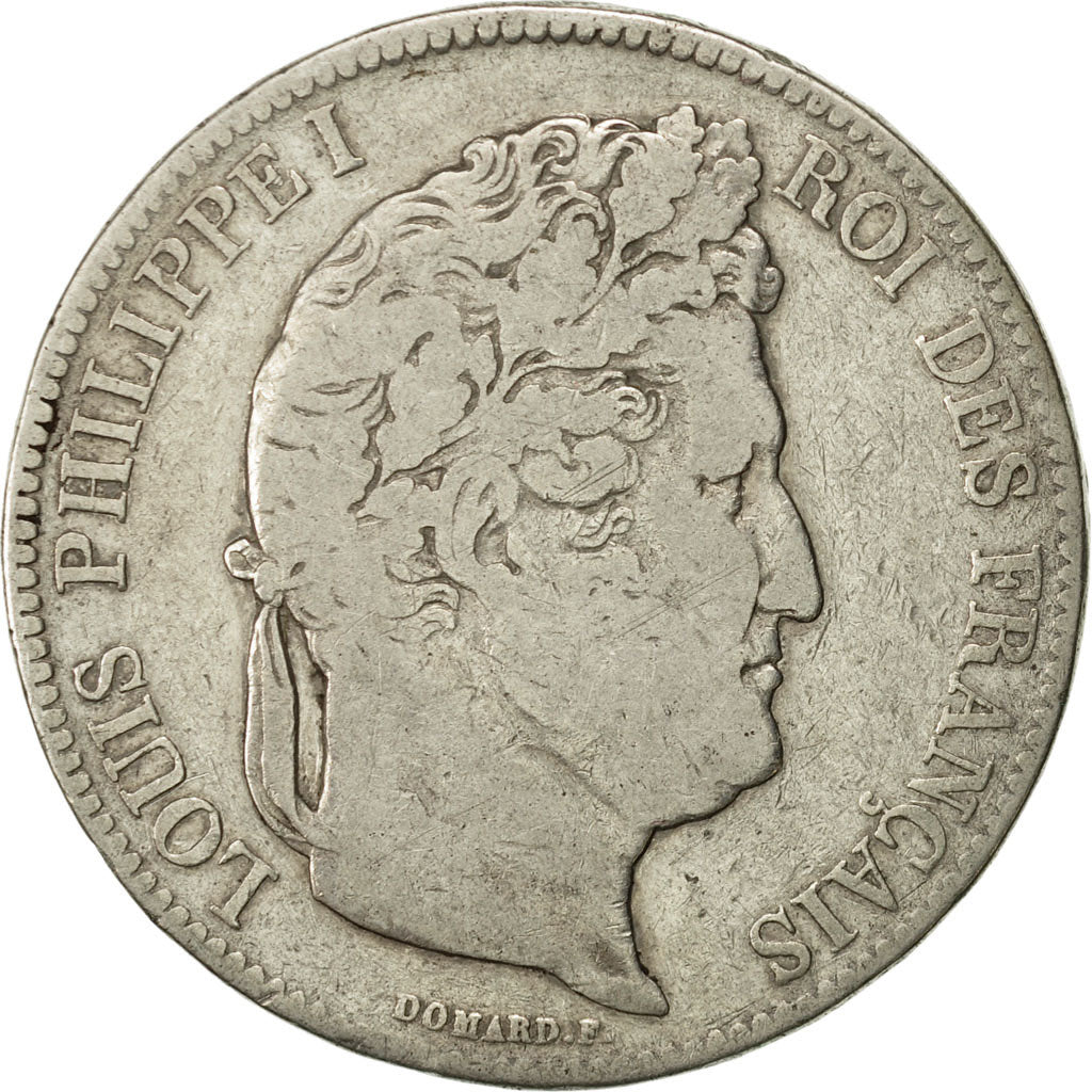 Moneta, Francia, Louis-Philippe, 5 Francs, 1832, Lille, MB+, Argento, KM:749.13