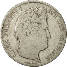 Moneta, Francia, Louis-Philippe, 5 Francs, 1832, Lille, MB+, Argento, KM:749.13