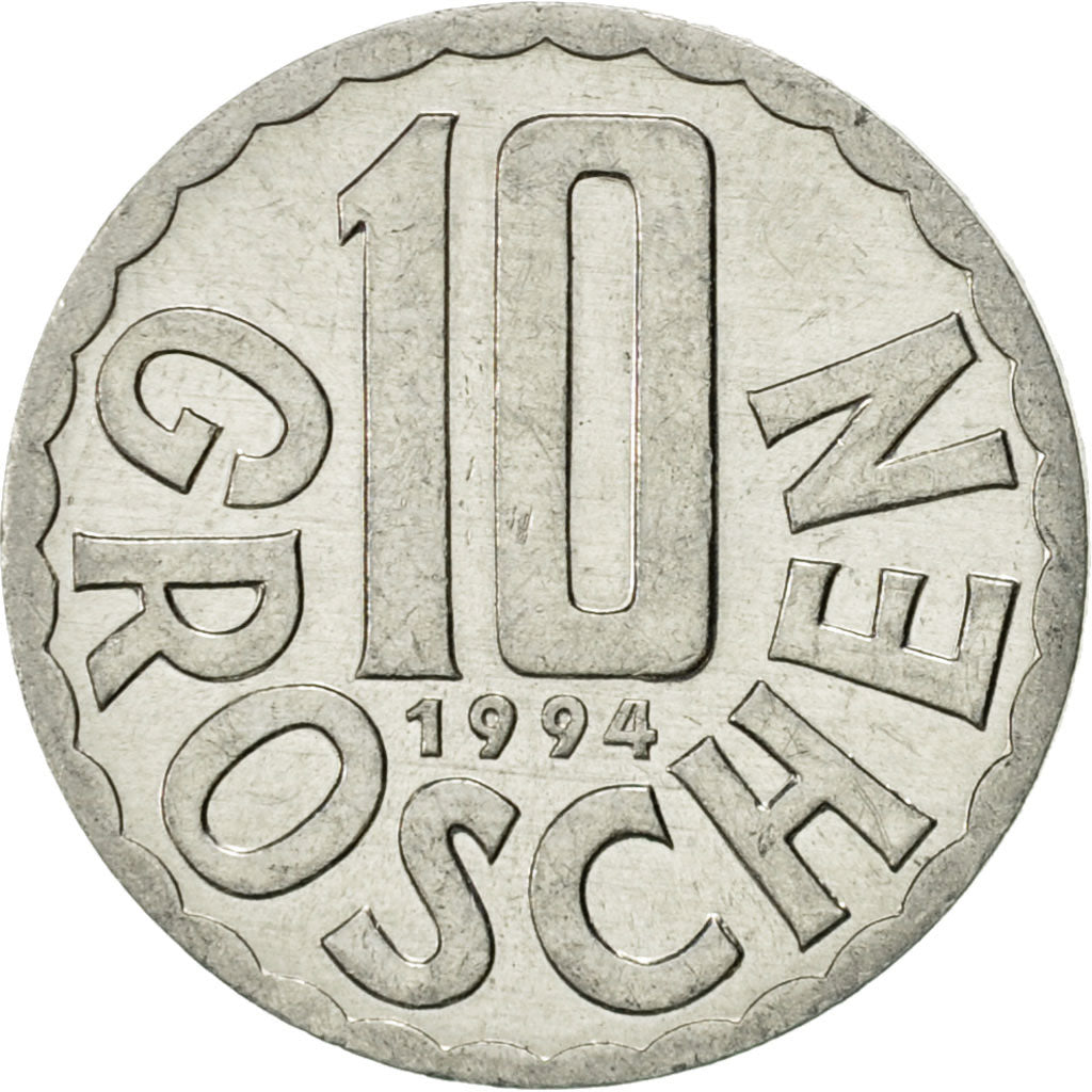 Coin, Austria, 10 Groschen, 1994, Vienna, AU(55-58), Aluminum, KM:2878