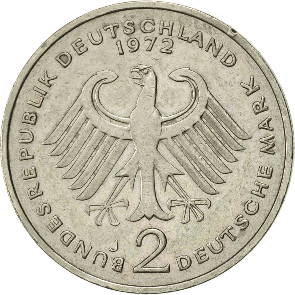 Coin, GERMANY - FEDERAL REPUBLIC, 2 Mark, 1972, Hambourg, AU(55-58)