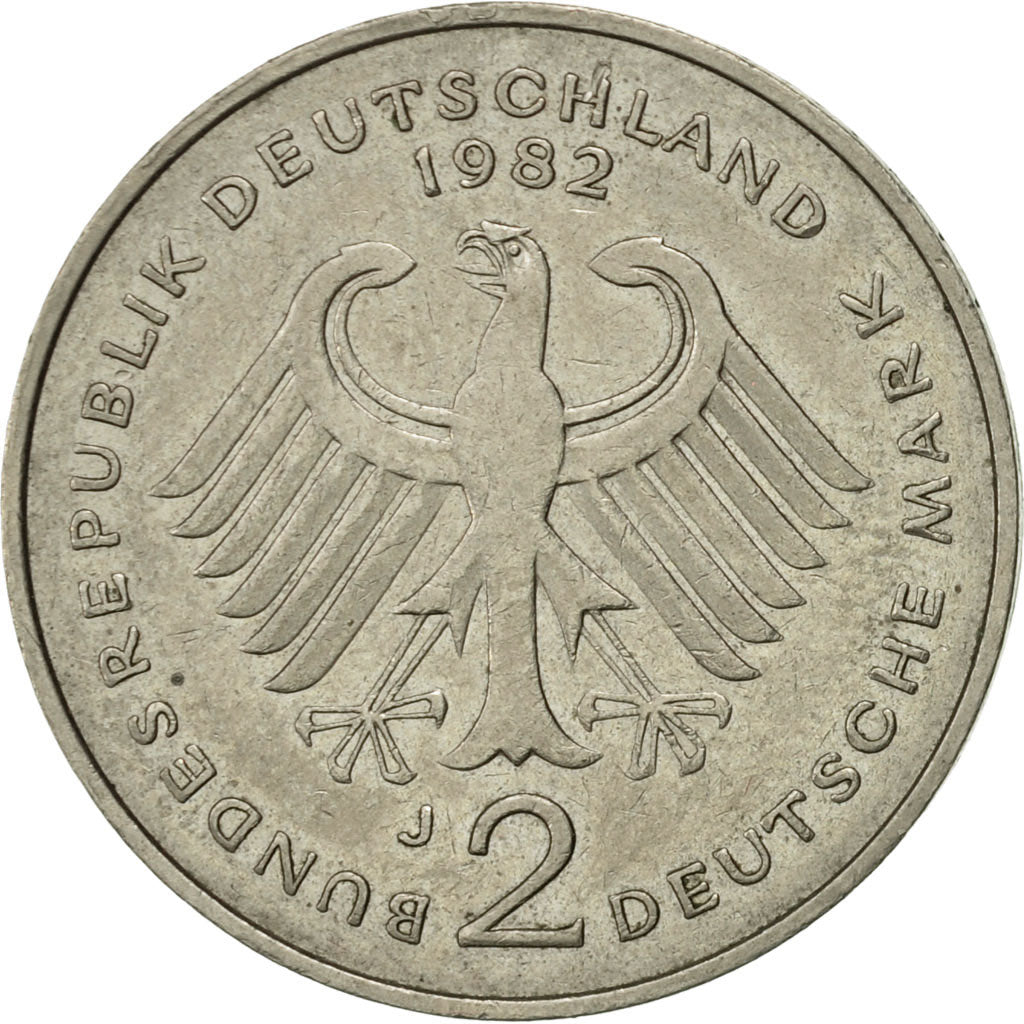 Coin, GERMANY - FEDERAL REPUBLIC, 2 Mark, 1982, Hambourg, AU(55-58)