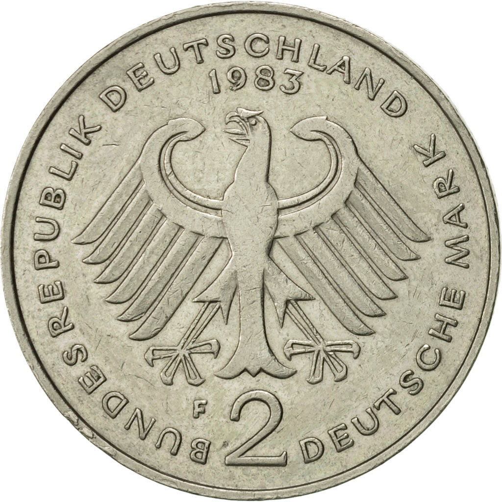 Coin, GERMANY - FEDERAL REPUBLIC, 2 Mark, 1983, Stuttgart, AU(55-58)