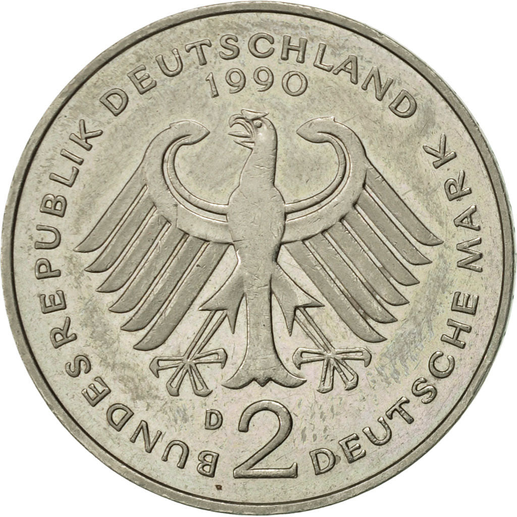Monnaie, République fédérale allemande, 2 Mark, 1990, Munich, SUP