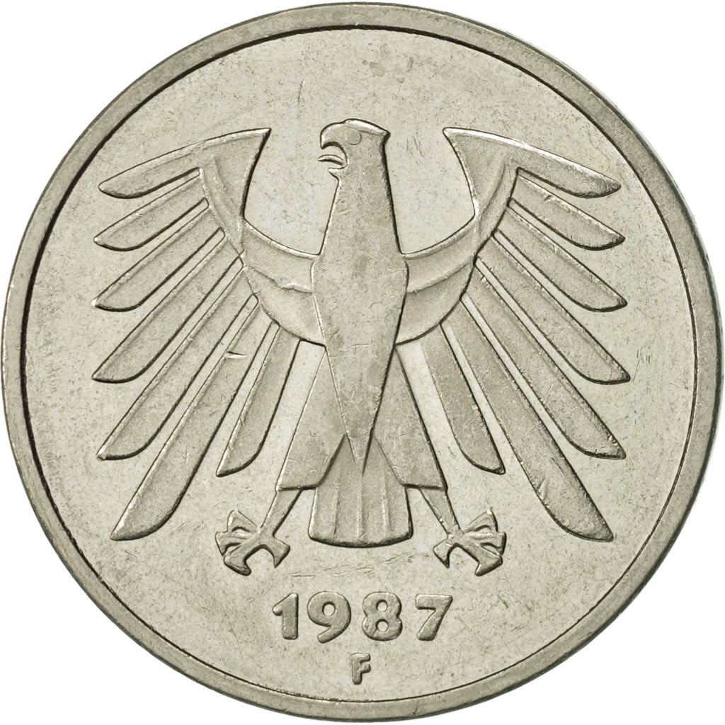 Coin, GERMANY - FEDERAL REPUBLIC, 5 Mark, 1987, Stuttgart, AU(50-53)