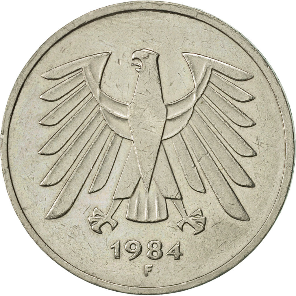Coin, GERMANY - FEDERAL REPUBLIC, 5 Mark, 1984, Stuttgart, AU(50-53)