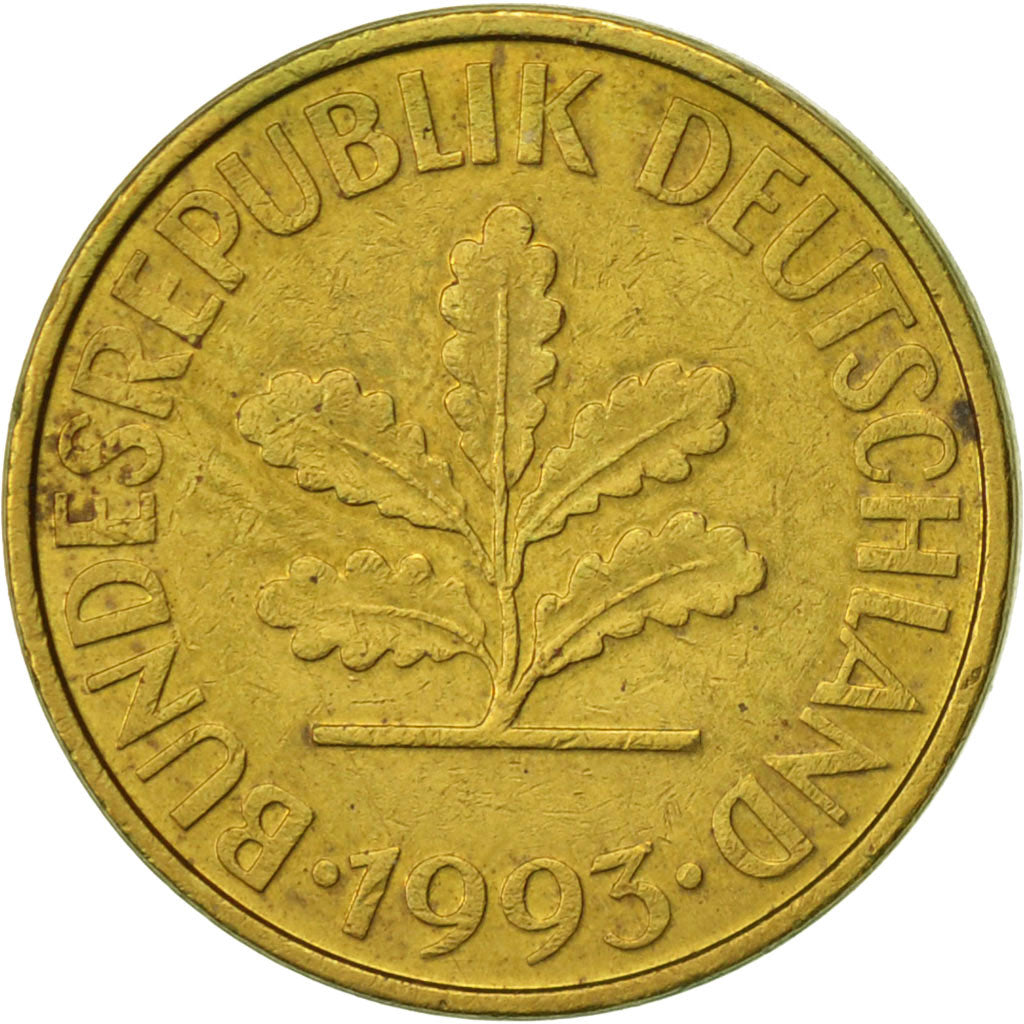 Coin, GERMANY - FEDERAL REPUBLIC, 10 Pfennig, 1993, Berlin, AU(50-53), Brass
