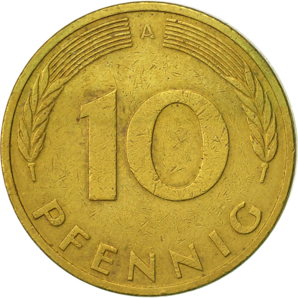 Coin, GERMANY - FEDERAL REPUBLIC, 10 Pfennig, 1993, Berlin, AU(50-53), Brass