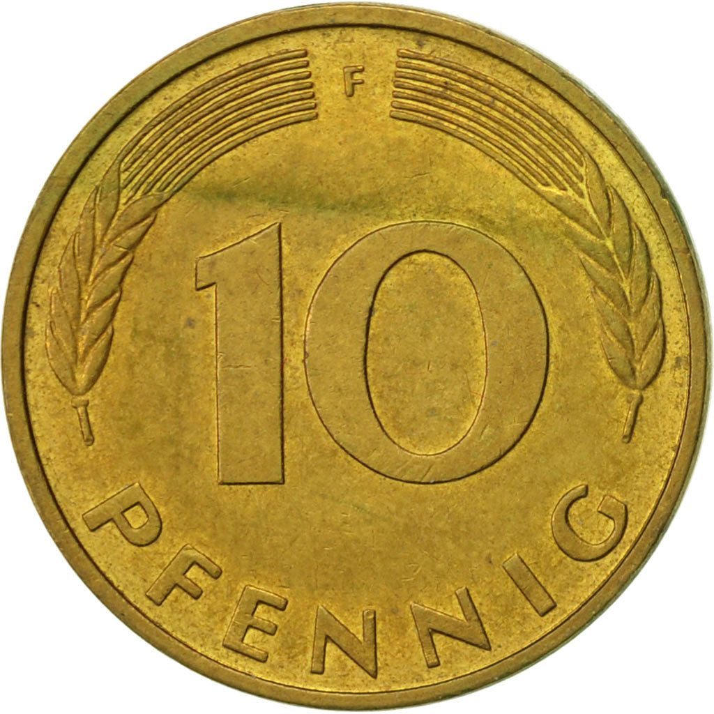 Munten, Federale Duitse Republiek, 10 Pfennig, 1994, Stuttgart, ZF+, Brass Clad