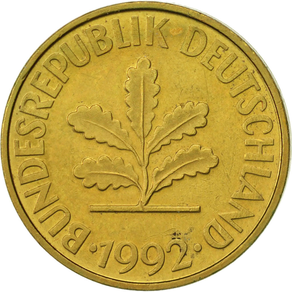 Coin, GERMANY - FEDERAL REPUBLIC, 10 Pfennig, 1992, Berlin, AU(50-53), Brass