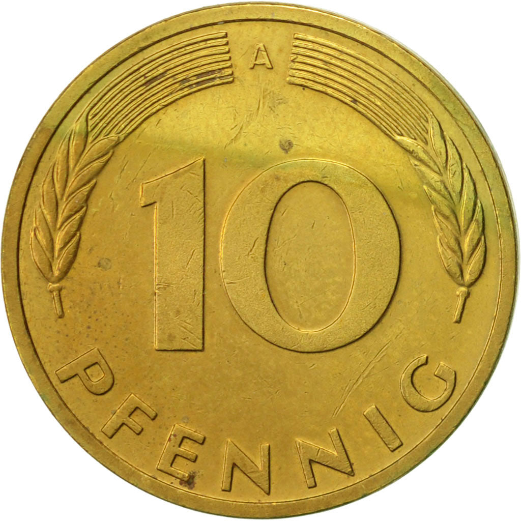 Coin, GERMANY - FEDERAL REPUBLIC, 10 Pfennig, 1992, Berlin, AU(50-53), Brass