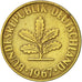 Coin, GERMANY - FEDERAL REPUBLIC, 10 Pfennig, 1967, Stuttgart, AU(50-53), Brass
