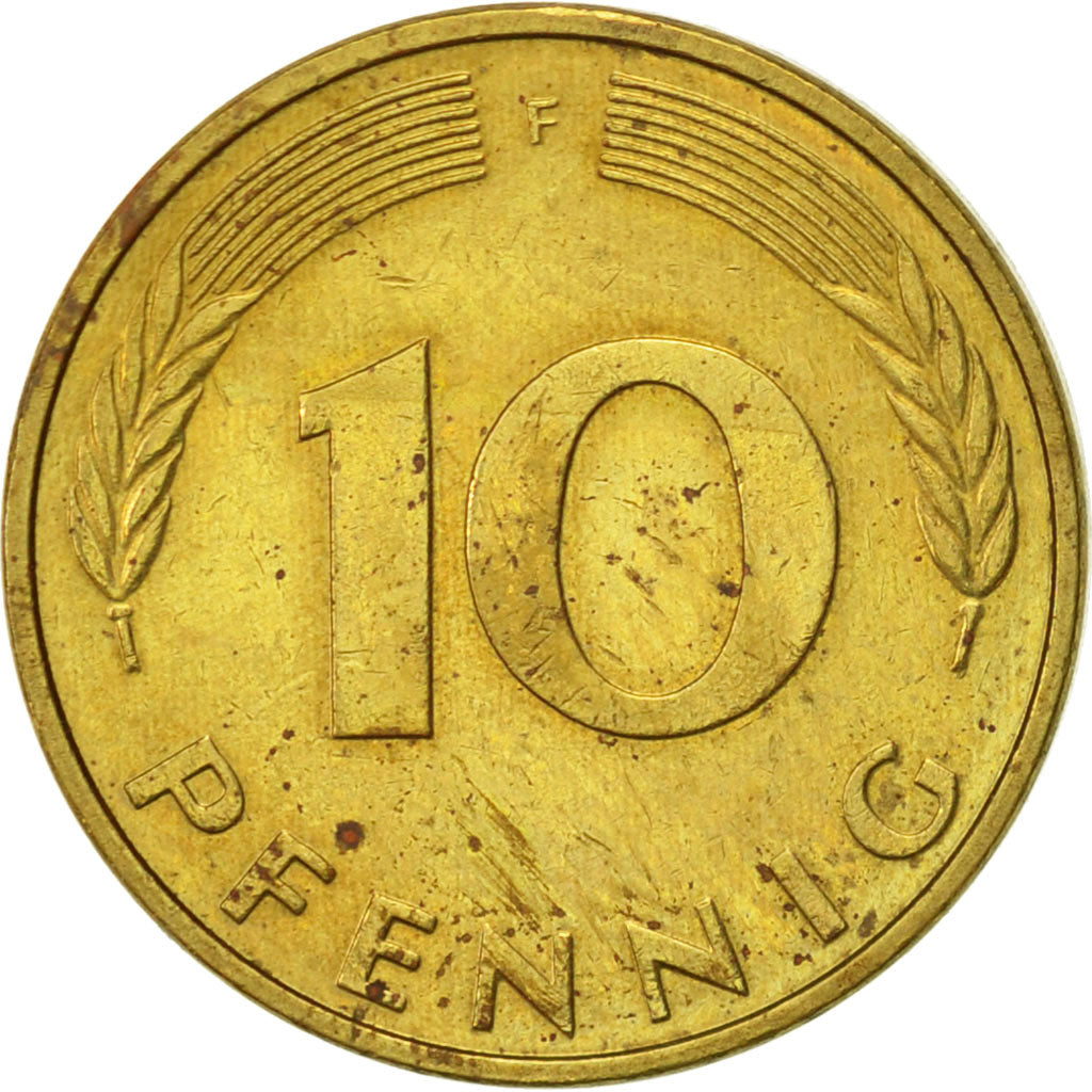 Munten, Federale Duitse Republiek, 10 Pfennig, 1996, Stuttgart, ZF+, Brass Clad