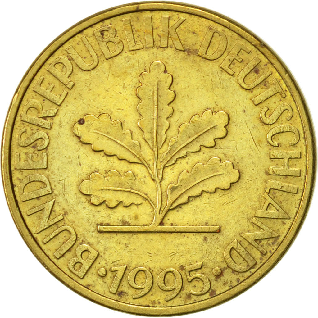 Coin, GERMANY - FEDERAL REPUBLIC, 10 Pfennig, 1995, Berlin, AU(50-53), Brass