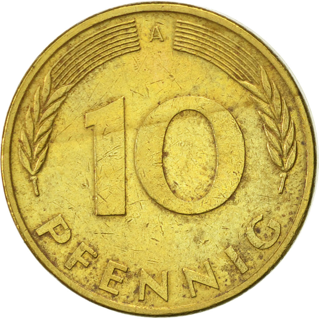 Coin, GERMANY - FEDERAL REPUBLIC, 10 Pfennig, 1995, Berlin, AU(50-53), Brass