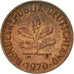 Coin, GERMANY - FEDERAL REPUBLIC, 2 Pfennig, 1970, Munich, EF(40-45), Copper