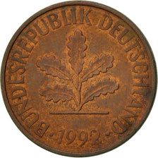 Coin, GERMANY - FEDERAL REPUBLIC, 2 Pfennig, 1992, Hambourg, EF(40-45), Copper