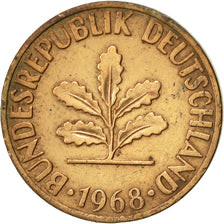 Moneda, ALEMANIA - REPÚBLICA FEDERAL, 2 Pfennig, 1968, Karlsruhe, MBC+, Cobre