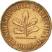 Moneda, ALEMANIA - REPÚBLICA FEDERAL, 2 Pfennig, 1968, Karlsruhe, MBC+, Cobre