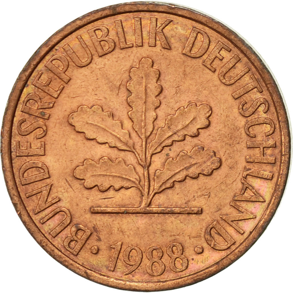 Monnaie, République fédérale allemande, 2 Pfennig, 1988, Munich, TTB+, Copper
