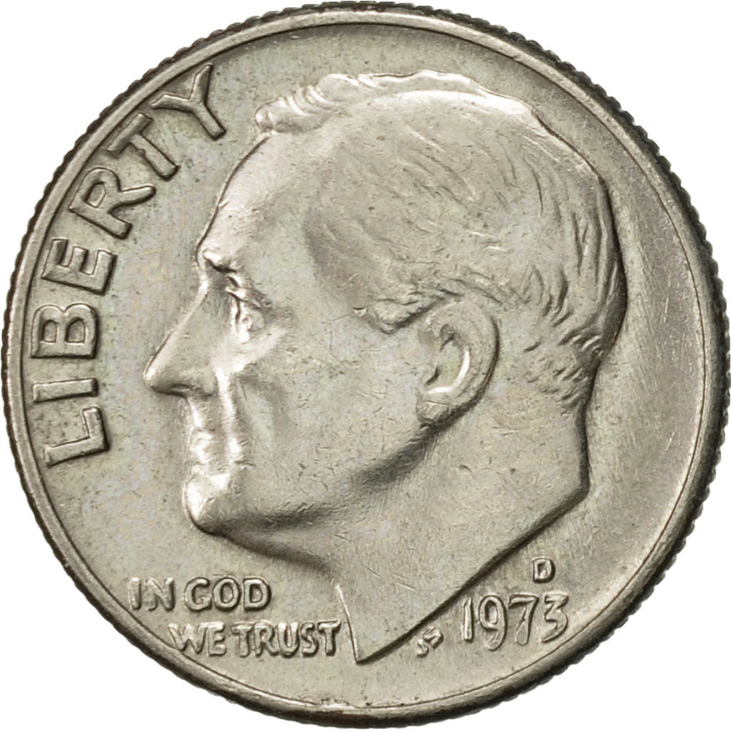 Moneta, Stati Uniti, Roosevelt Dime, Dime, 1973, U.S. Mint, Denver, SPL-, Rame