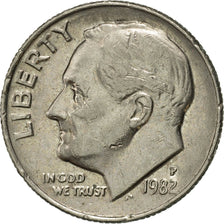 Coin, United States, Roosevelt Dime, Dime, 1982, U.S. Mint, Philadelphia