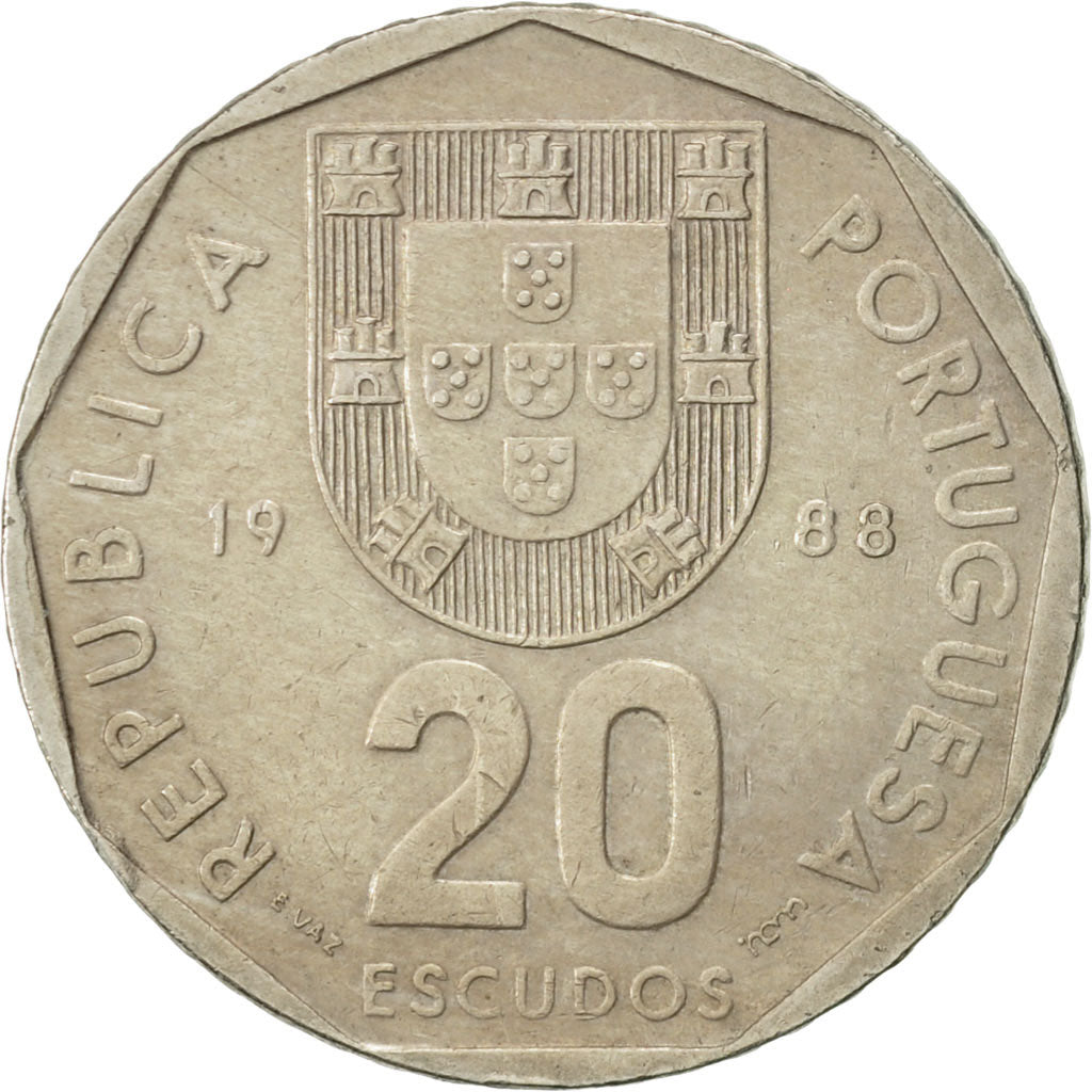 Monnaie, Portugal, 20 Escudos, 1988, Lisbonne, TTB, Copper-nickel, KM:634.1